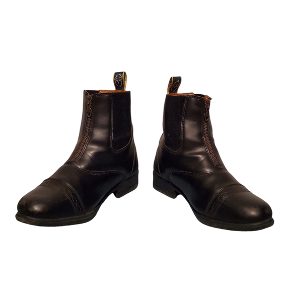 Moretta Faux Black Leather Zip Ankle Booties Boots Women's Size 6 - Picture 6 of 10